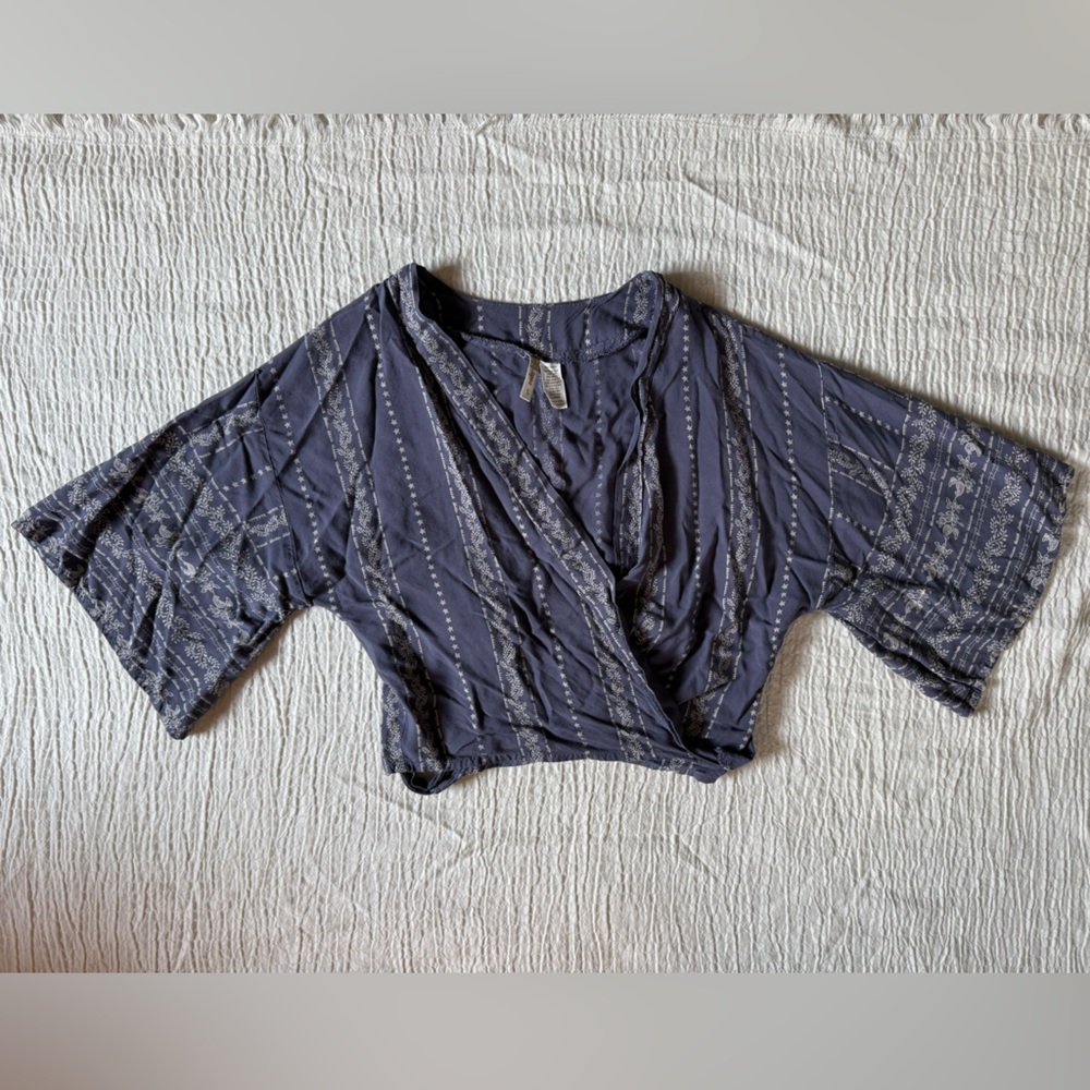 Japna Blue Kimono Sleeve Blouse